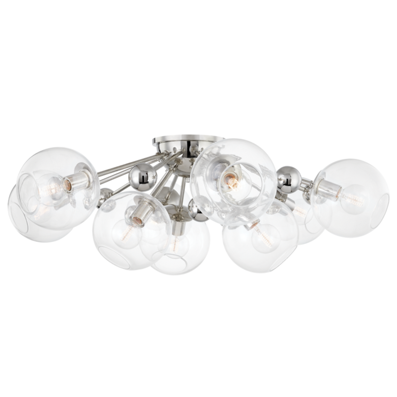 Abbott Semi-Flush Mount, 9-Light, Polished Nickel, 41.75"W (8042-PN A8H7Y)