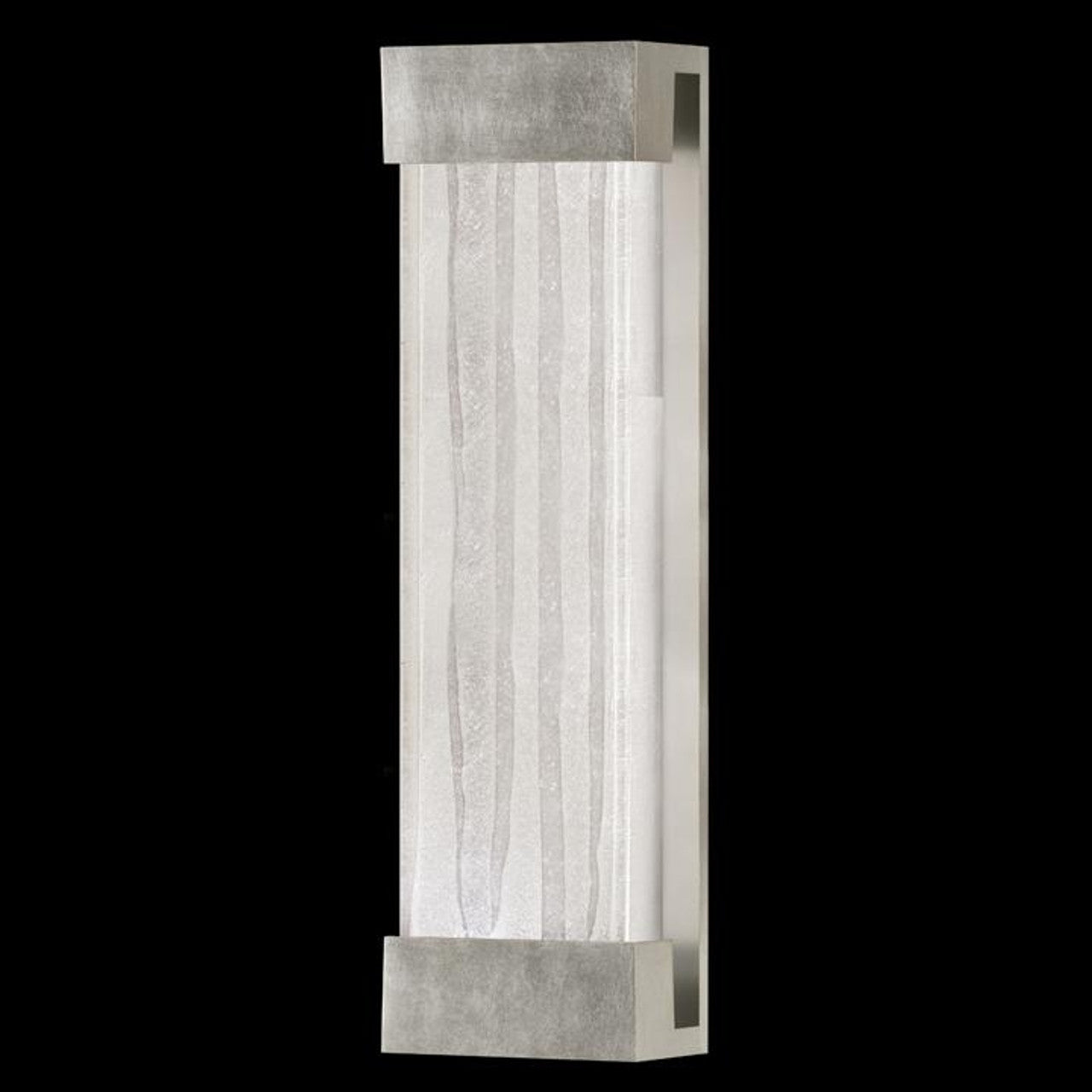 Crystal Bakehouse Wall Sconce, 2-Light, Silver Leaf, Polished Block of Crystal Shards, 24"H (811050-33ST DF0N)