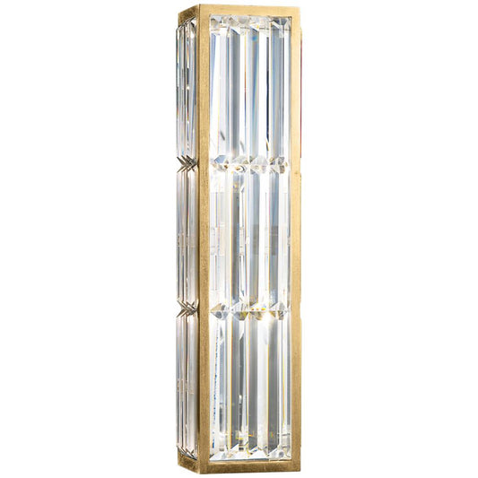 Crystal Enchantment Wall Sconce, 2-Light, Gold Leaf, Multi-faceted Crystal Panels, 23"H (811250-2ST GJM9)