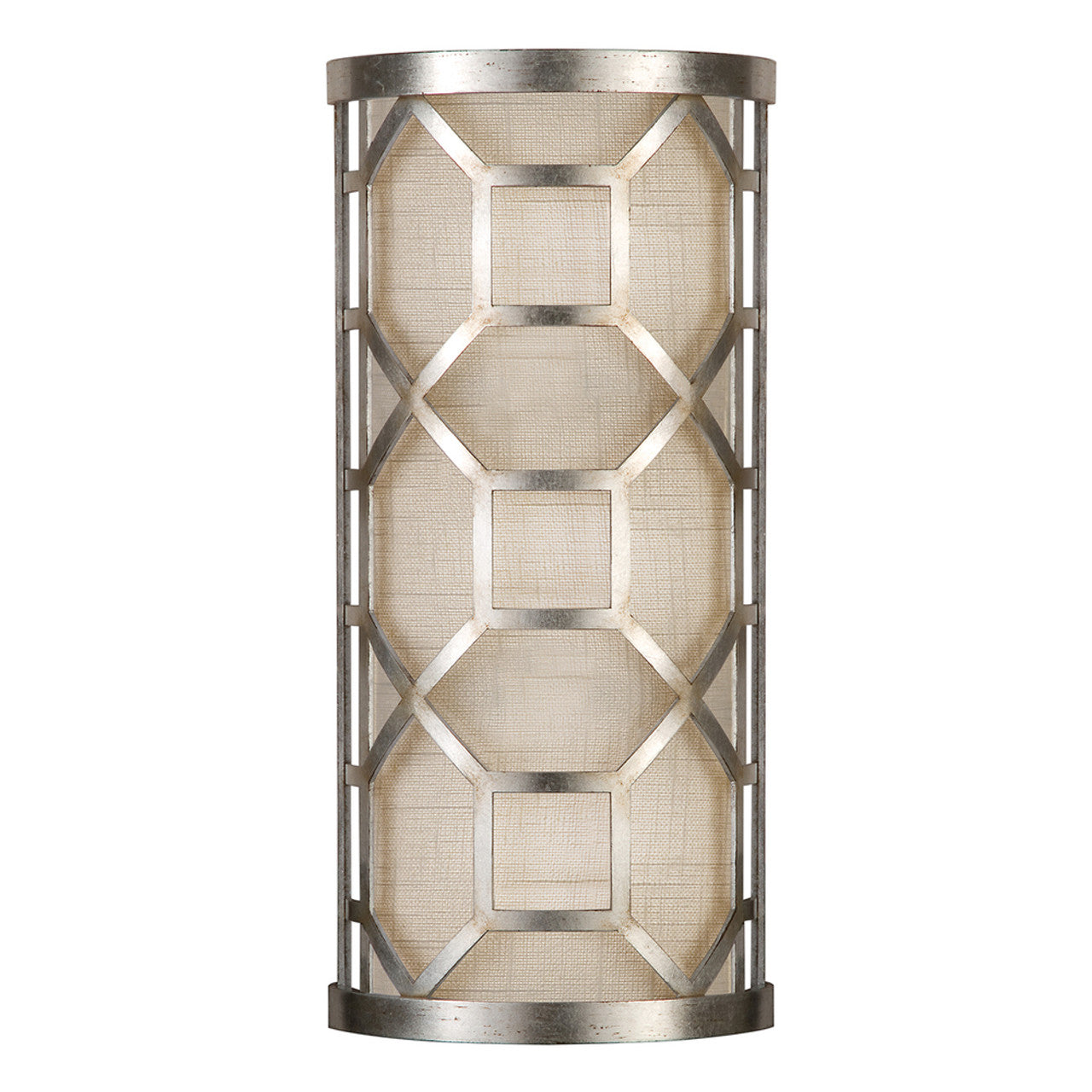 Allegretto Wall Sconce, 2-Light, Silver, White Textured Linen Shade, 17"H (816850GU DE1D)