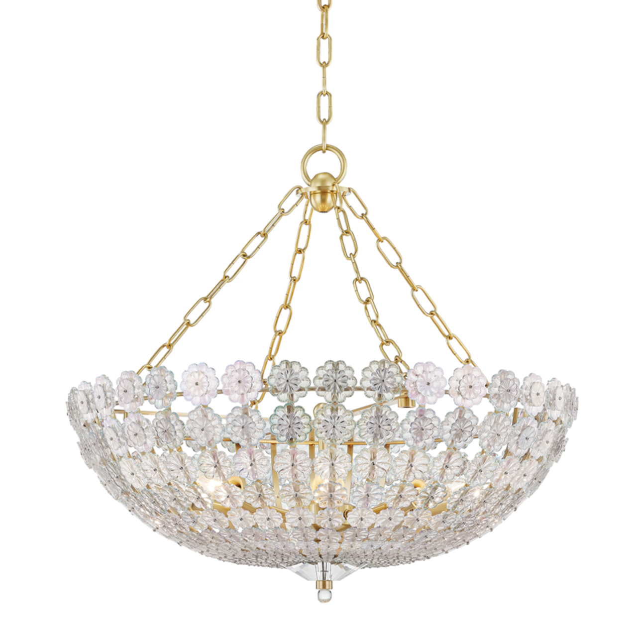 Floral Park Chandelier, 8-Light, Aged Brass, 24.5"W (8224-AGB A5LHL)