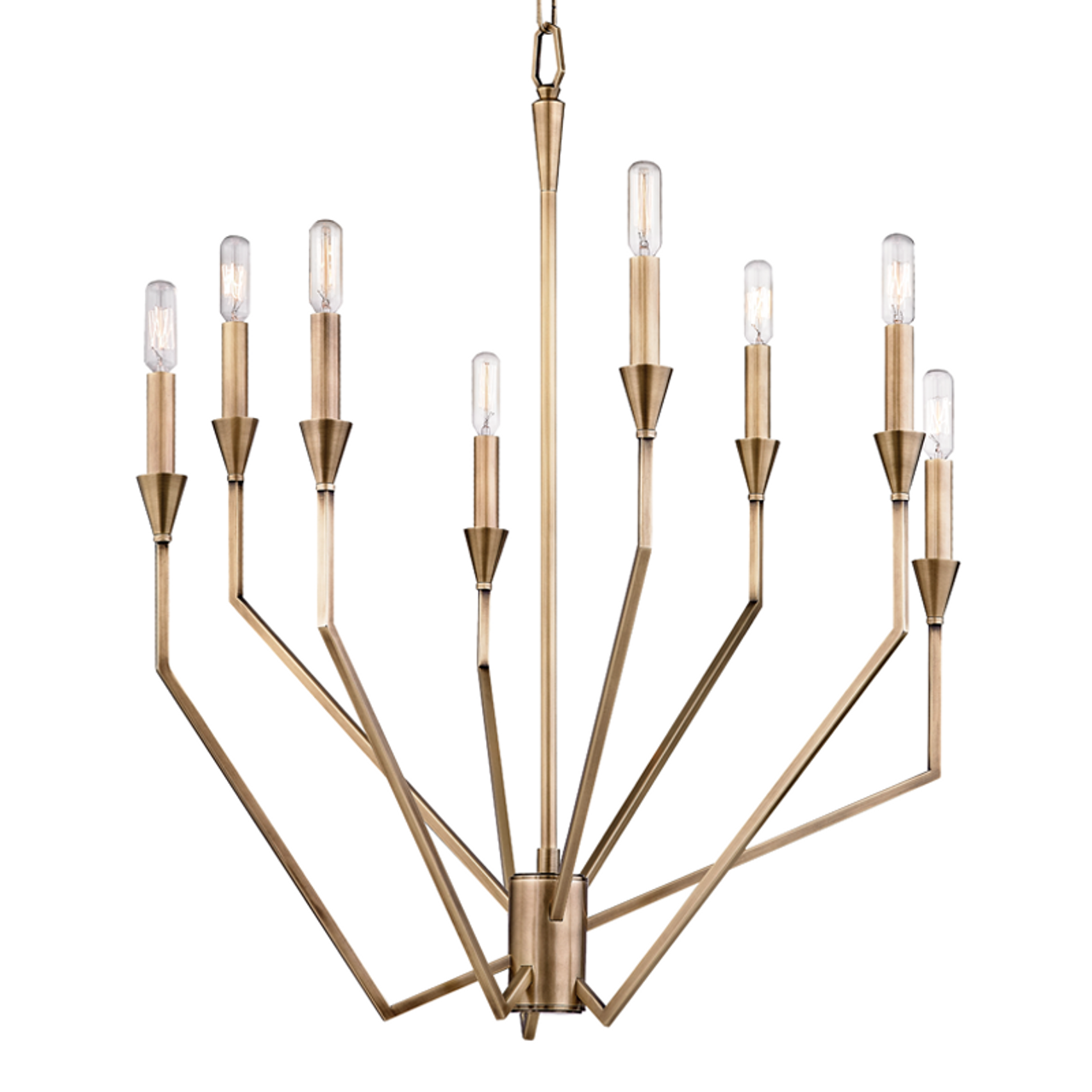 Archie Chandelier, 8-Light, Aged Brass, 25.25"W (8508-AGB 9ZCA4)