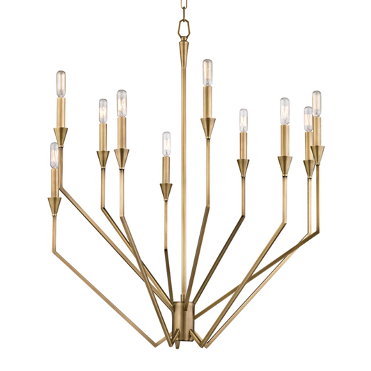 Archie Chandelier, 10-Light, Aged Brass, 30"W (8510-AGB 9ZCA7)