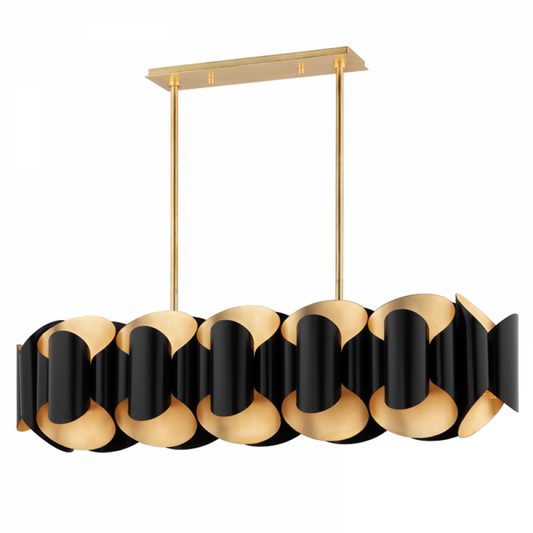 Banks Island Light, 12-Light, Gold Leaf/Black, 46"W (8546-GL/BK A8H8Y)