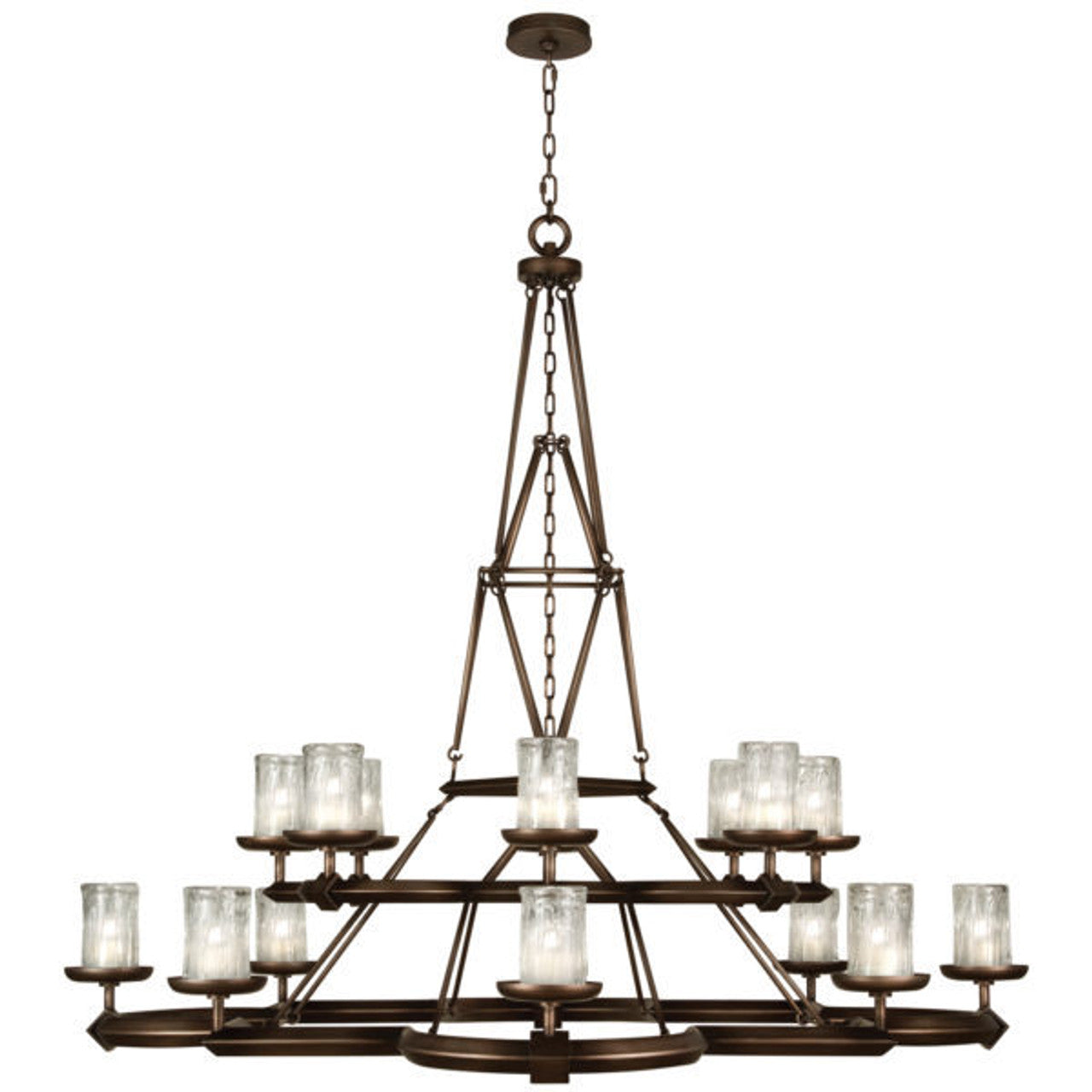 Liaison Chandelier, Round, 16-Light, Antique Hand-Rubbed Bronze, 58"W (860540ST DHWQ)