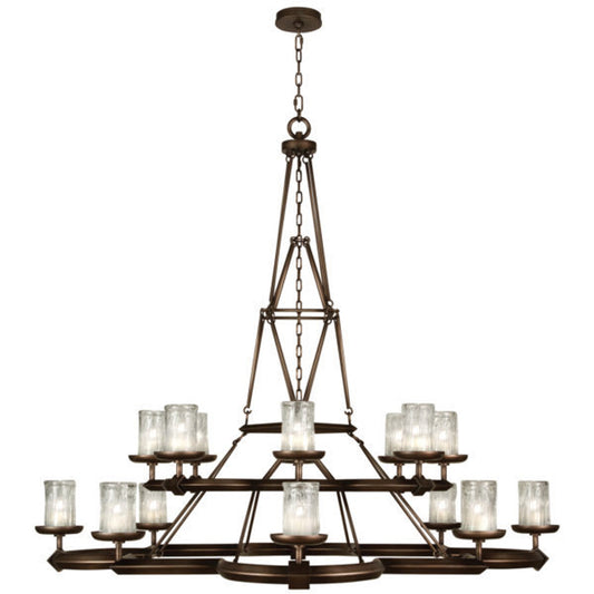 Liaison Chandelier, Round, 16-Light, Antique Hand-Rubbed Bronze, 58"W (860540ST DHWQ)