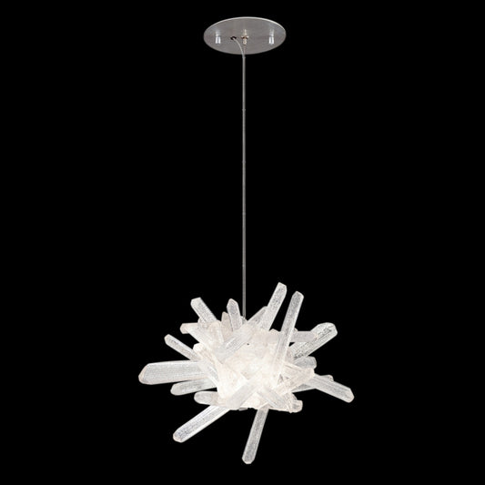 Diamantina Pendant, Round, 1-Light, Silver, Crystal Spires, 12"W (873840ST GGNE)