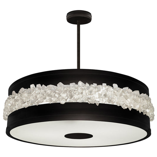 Arctic Halo Drum Shade Pendant, Round, 3-Light, Matte Black, 32"W (876340-2ST GKJX)