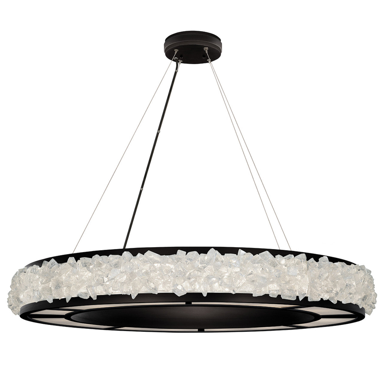 Arctic Halo Drum Shade Pendant, Round, 16-Light, Matte Black, 38"W (878040-2ST GKK2)