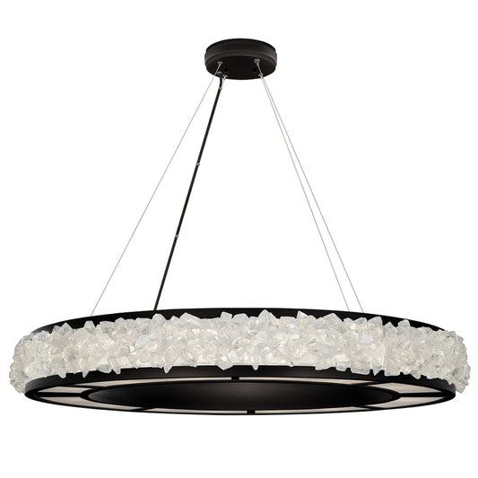 Arctic Halo Drum Shade Pendant, Round, 16-Light, Matte Black, 38"W (878040-2ST GKK2)