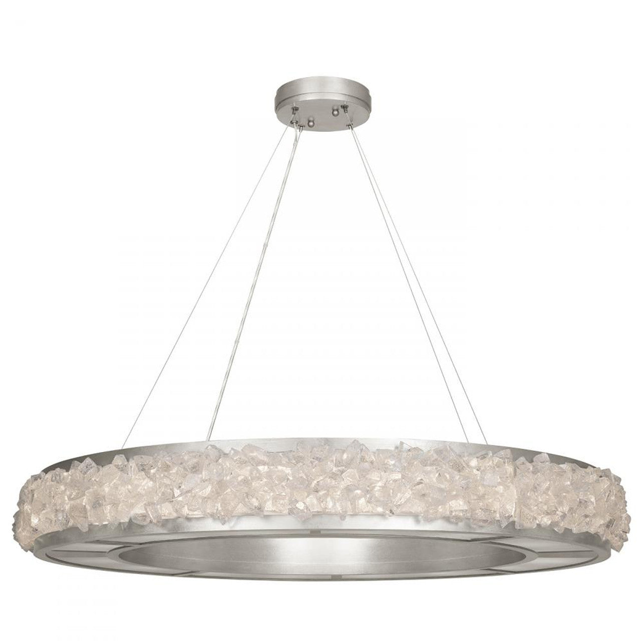 Arctic Halo Drum Shade Pendant, Round, 16-Light, Silver, 38"W (878040ST GGNZ)