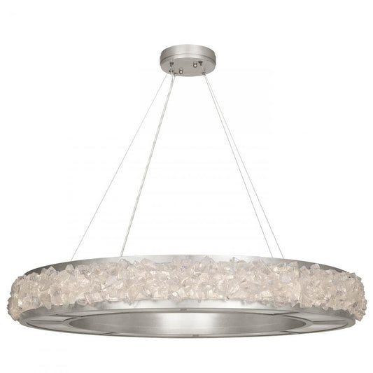 Arctic Halo Drum Shade Pendant, Round, 16-Light, Silver, 38"W (878040ST GGNZ)