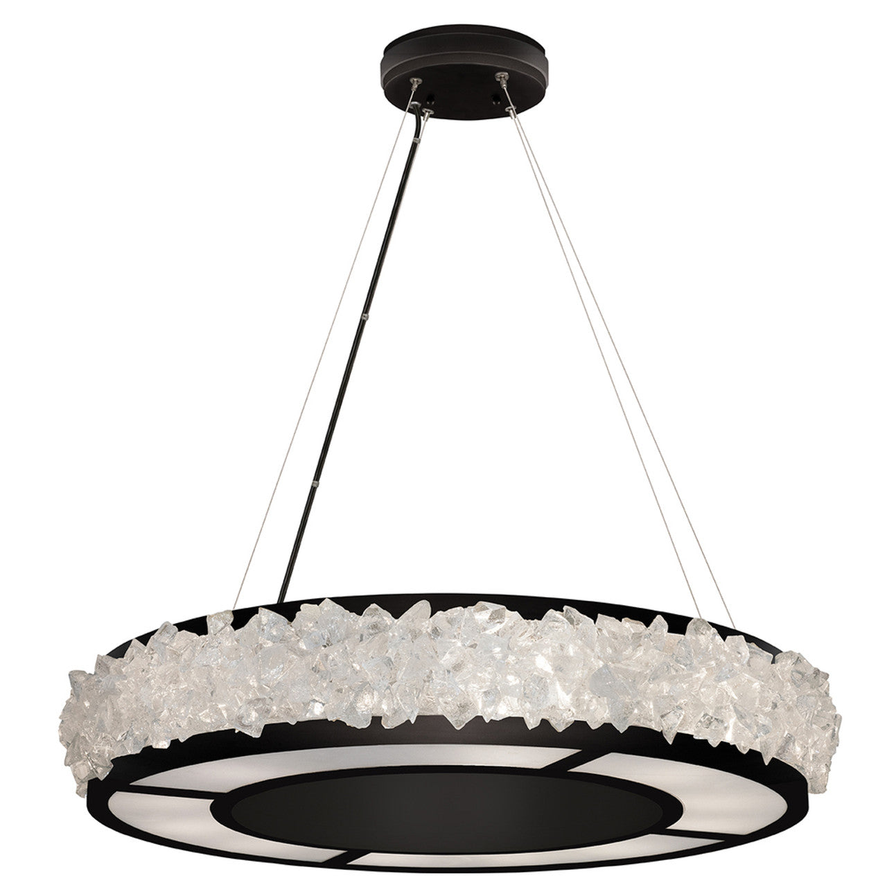 Arctic Halo Drum Shade Pendant, Round, 12-Light, Matte Black, 30"W (878140-2ST GKK3)