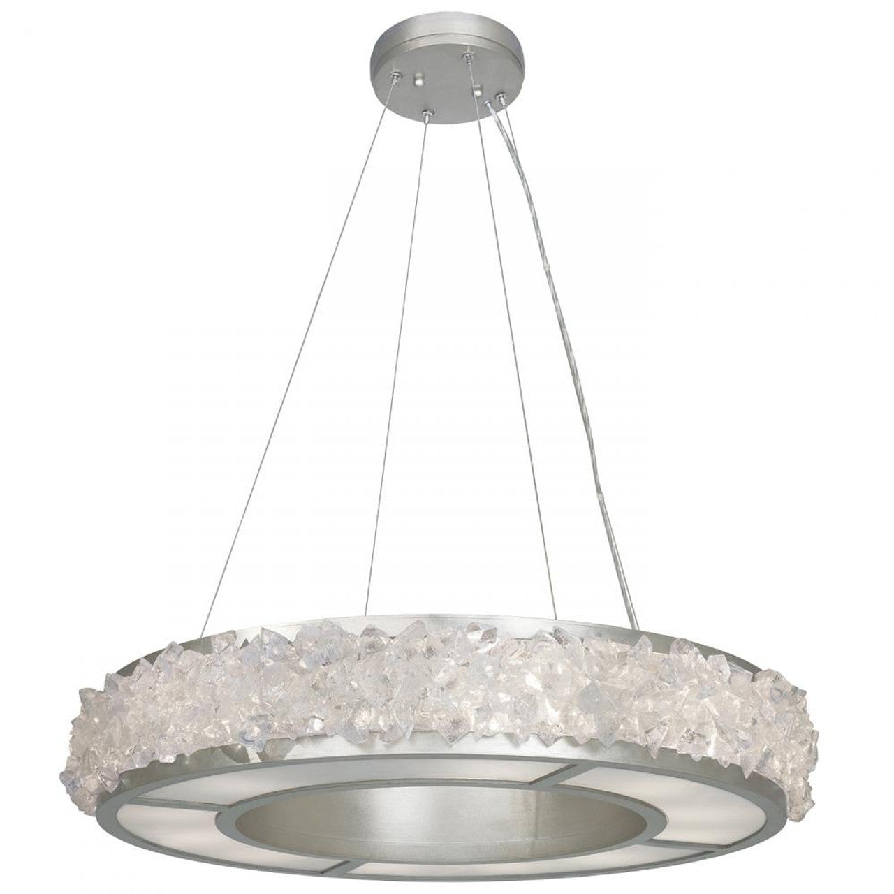 Arctic Halo Drum Shade Pendant, Round, 12-Light, Silver, 30"W (878140ST GGP0)