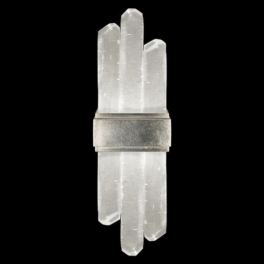 Lior Wall Sconce, 2-Light, LED, Silver Leaf, Illuminated Rock Crystal, 16.5"H (882150-1ST GKLT)