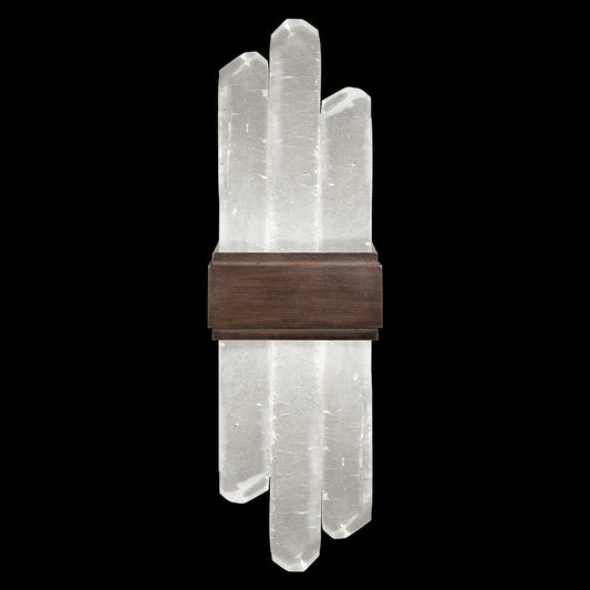 Lior Wall Sconce, 2-Light, LED, Patinated Bronze, Illuminated Rock Crystal, 16.5"H (882150-3ST GKLV)