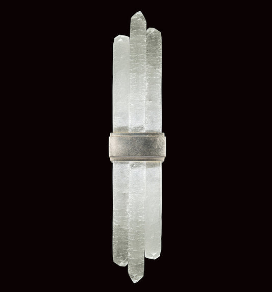 Lior Wall Sconce, 2-Light, LED, Silver Leaf, Illuminated Rock Crystal, 25.5"H (882350-1ST GKM5)