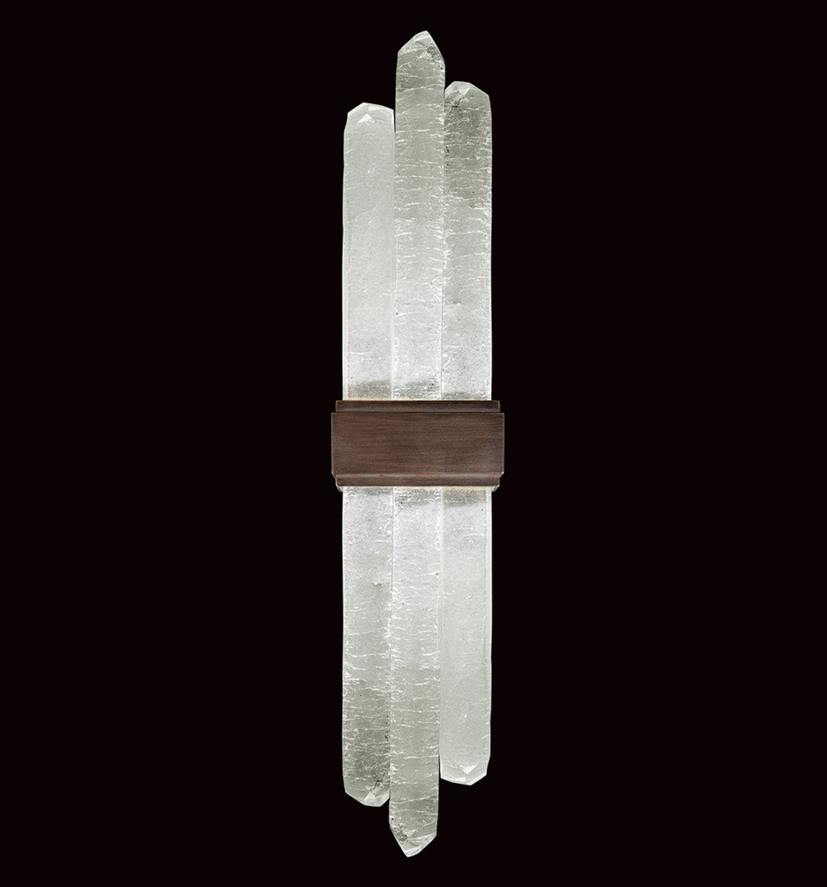 Lior Wall Sconce, 2-Light, LED, Patinated Bronze, Illuminated Rock Crystal, 25.5"H (882350-3ST GKM7)