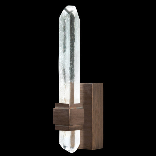 Lior Wall Sconce, 2-Light, LED, Patinated Bronze, Illuminated Rock Crystal, 14"H (882650-3ST GJLY)