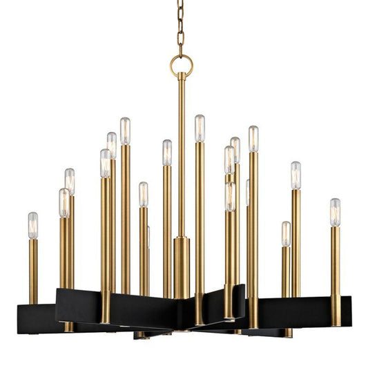 Abrams Chandelier, 18-Light, Aged Brass, 33.5"W (8834-AGB 9ZC9T)