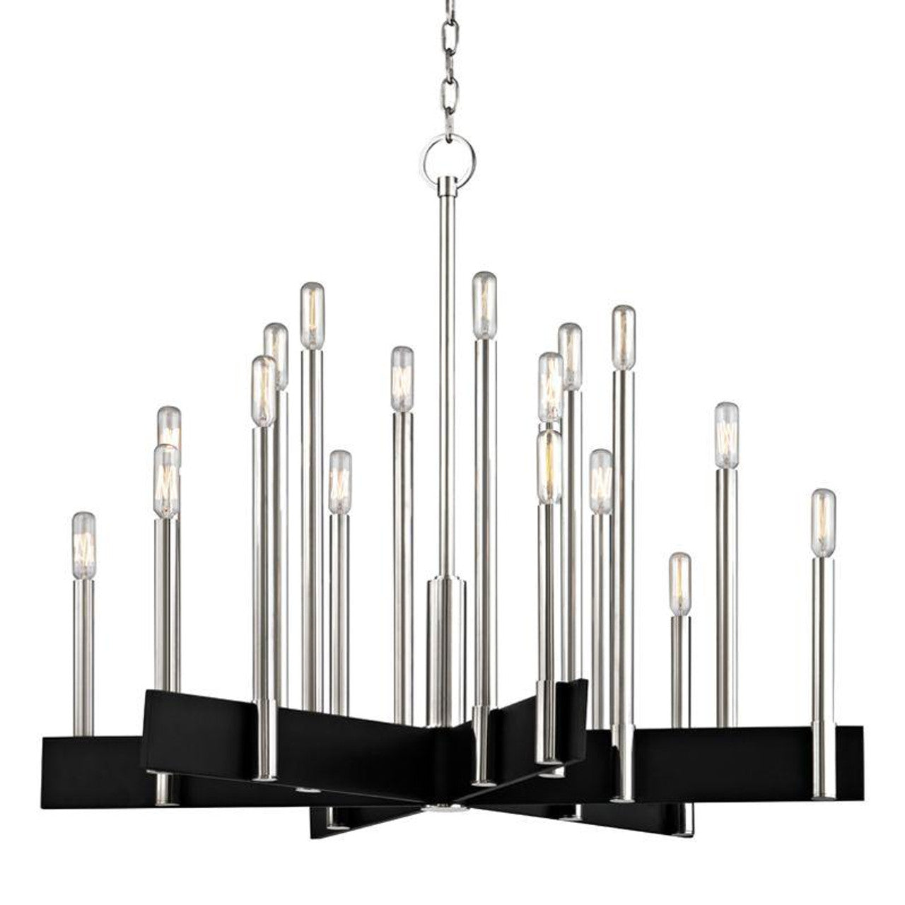 Abrams Chandelier, 18-Light, Polished Nickel, 33.5"W (8834-PN 9ZC9U)