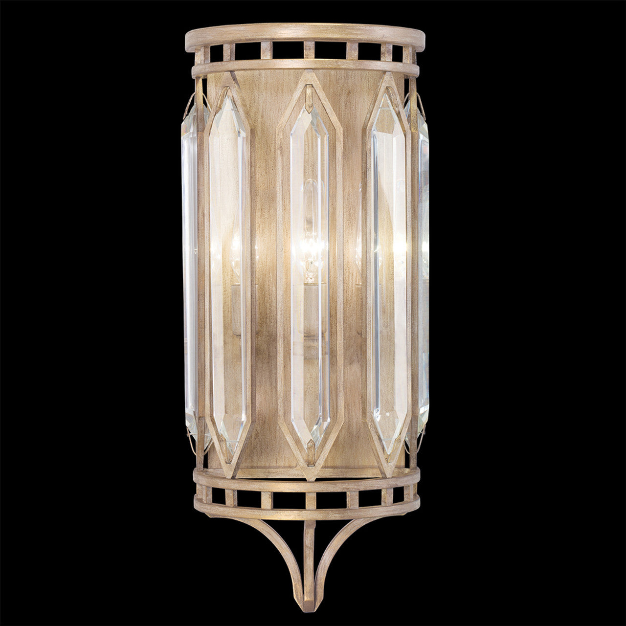 Westminster Wall Sconce, 3-Light, Pale Antique Gold, Double-Faced Beveled Crystals, 22"H (884850-2ST KCGX)