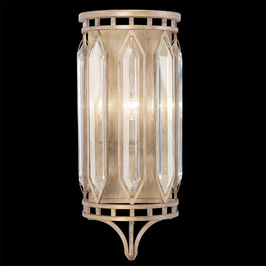 Westminster Wall Sconce, 3-Light, Pale Antique Gold, Double-Faced Beveled Crystals, 22"H (884850-2ST KCGX)