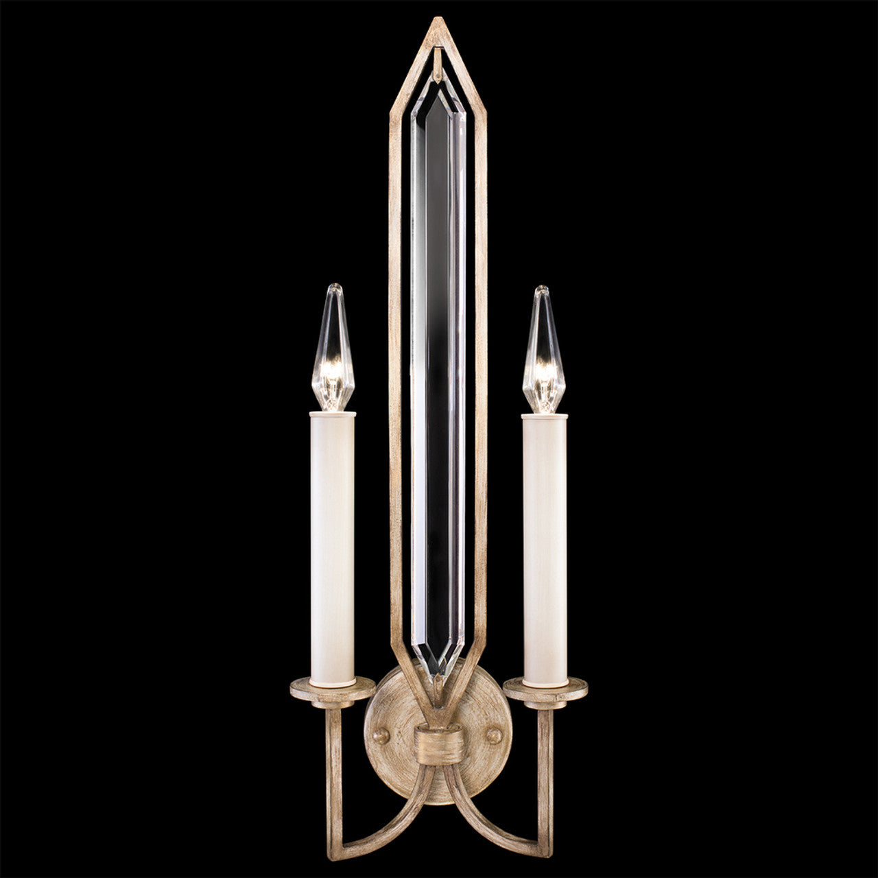 Westminster Wall Sconce, 2-Light, Pale Antique Gold, Double-Faced Beveled Crystals, 24.75"H (884950-2ST KCGZ)