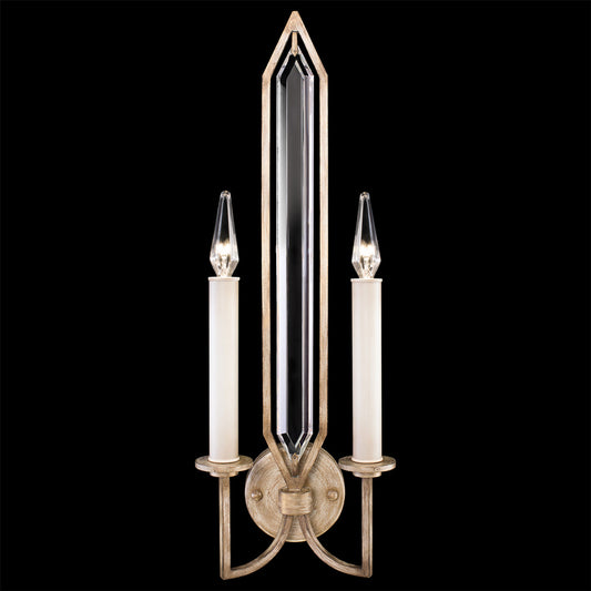 Westminster Wall Sconce, 2-Light, Pale Antique Gold, Double-Faced Beveled Crystals, 24.75"H (884950-2ST KCGZ)