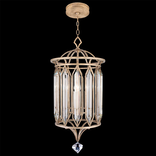 Westminster Pendant, Round, 4-Light, Pale Antique Gold, Double-Faced Beveled Crystals, 14.5"W (885340-2ST KCH7)