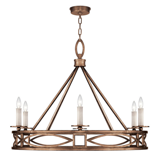 Cienfuegos Chandelier, Round, 6-Light, Antique Bronze, 37.5"W (887640-1ST KEFL)