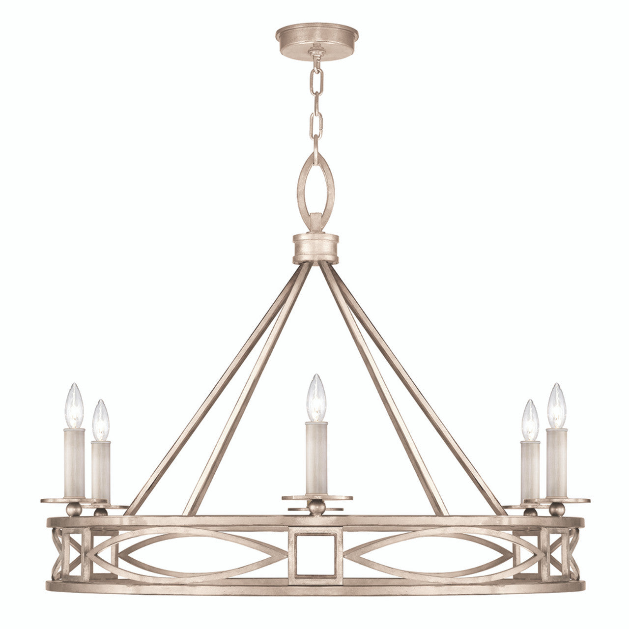 Cienfuegos Chandelier, Round, 6-Light, Weathered Griege Patina, 37.5"W (887640-2ST KEFJ)