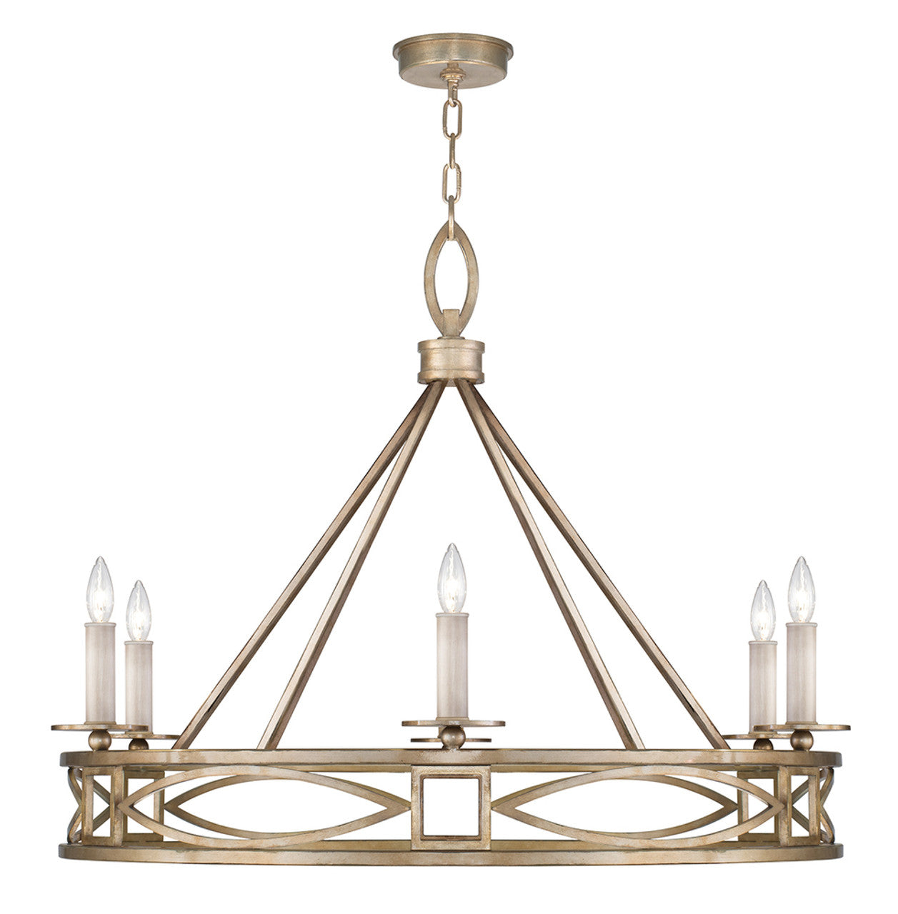 Cienfuegos Chandelier, Round, 6-Light, Gold, 37.5"W (887640-3ST KEFG)