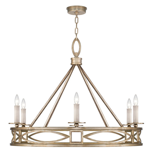 Cienfuegos Chandelier, Round, 6-Light, Gold, 37.5"W (887640-3ST KEFG)