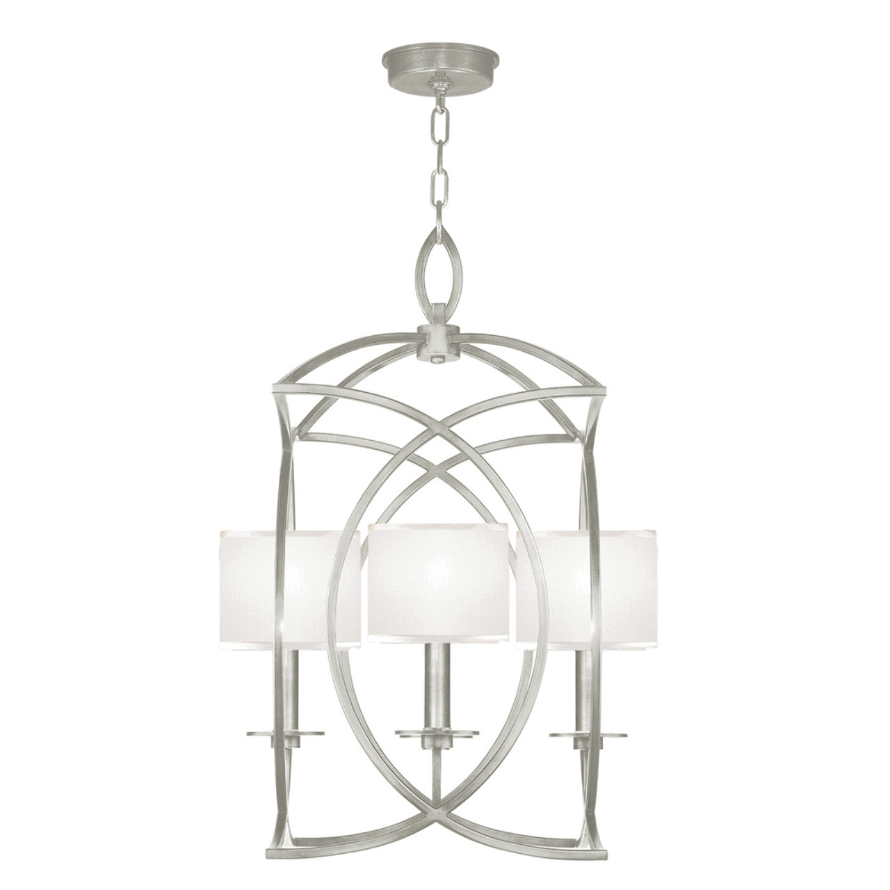 Cienfuegos Chandelier, Square, 4-Light, Silver Leaf, 21.5"W (887740-SF41 NK1N)