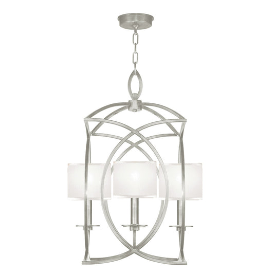 Cienfuegos Chandelier, Square, 4-Light, Silver Leaf, 21.5"W (887740-SF41 NK1N)