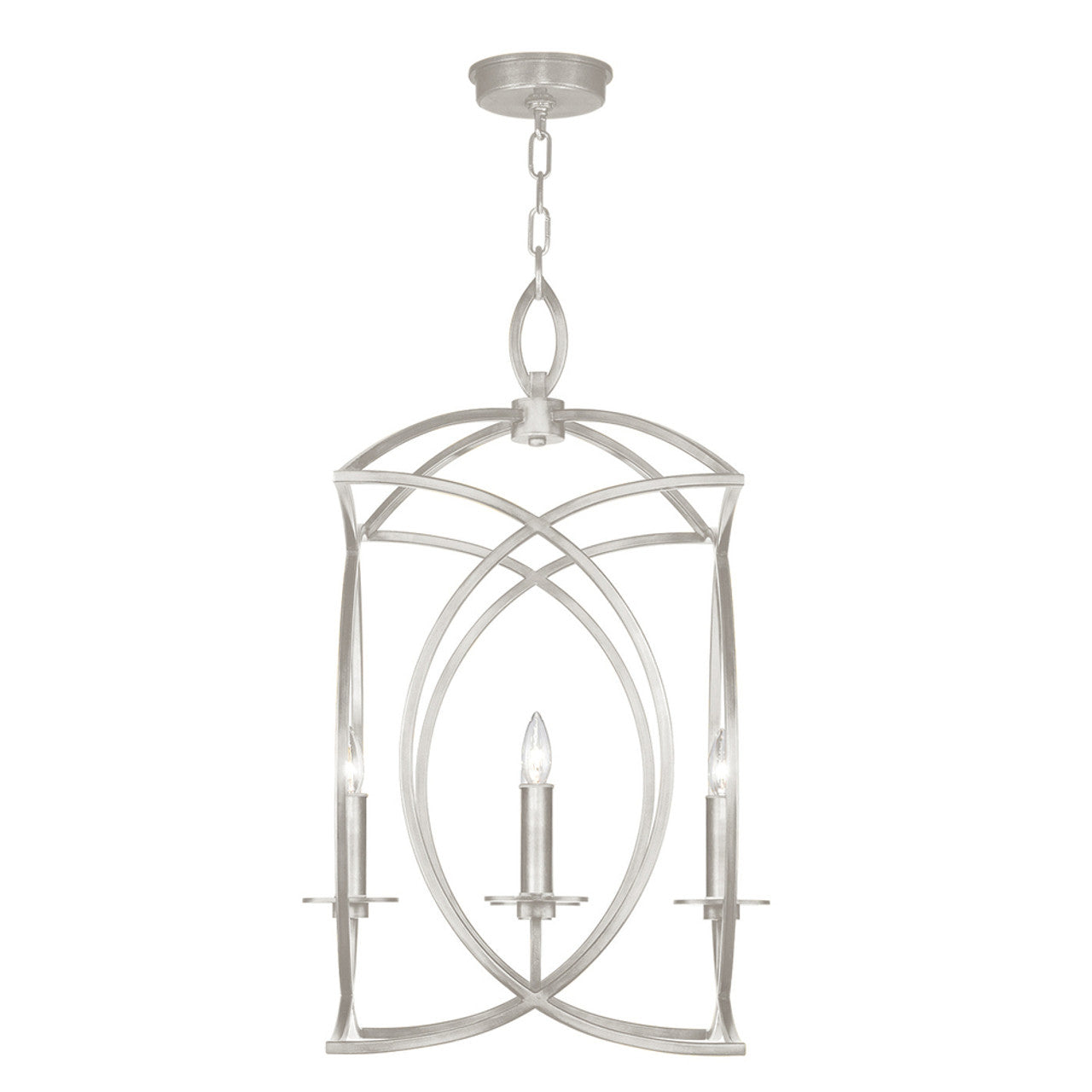 Cienfuegos Chandelier, Square, 4-Light, Silver Leaf, 19.5"W (887740-SF4 NK1M)