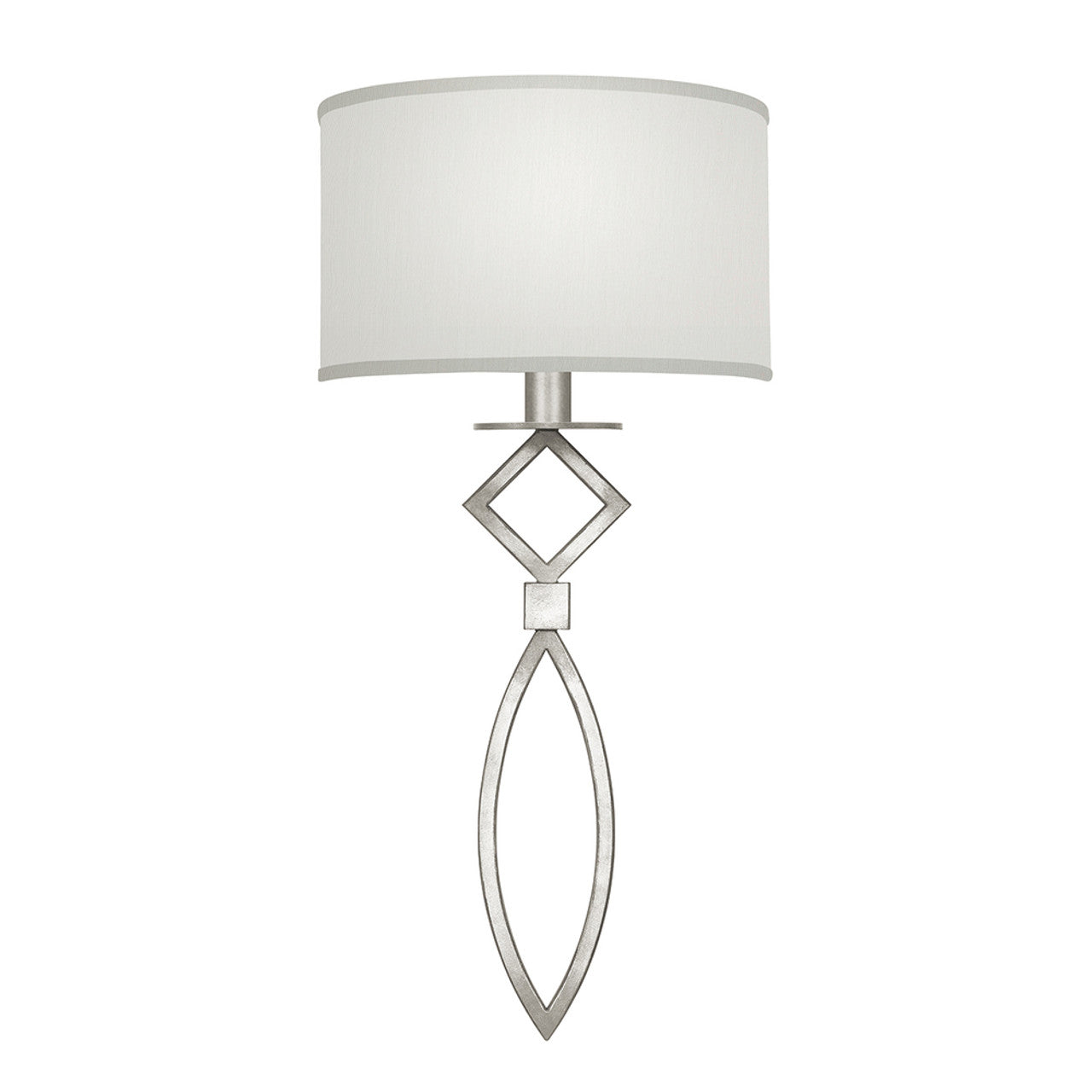 Cienfuegos Wall Sconce, 1-Light, Silver Leaf, White Laminated Shade, 25"H (887950-SF41 NKXV)