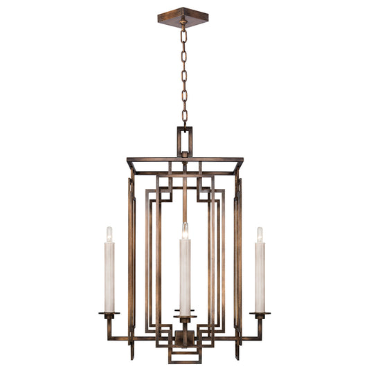 Cienfuegos Chandelier, Square, 4-Light, Antique Bronze, 22"W (889040-1ST KEE6)