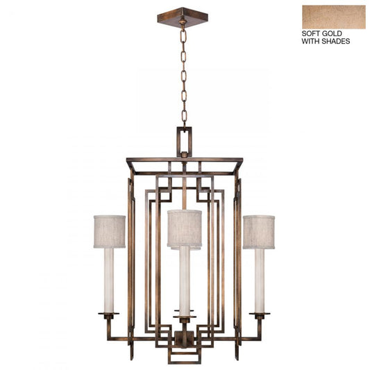 Cienfuegos Chandelier, Square, 4-Light, Gold, 24"W (889040-31ST KEE3)