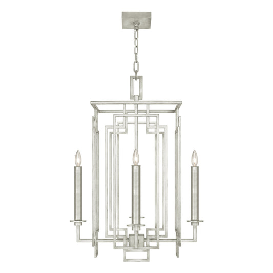 Cienfuegos Chandelier, Square, 4-Light, Silver Leaf, 22"W (889040-SF4 NKXY)