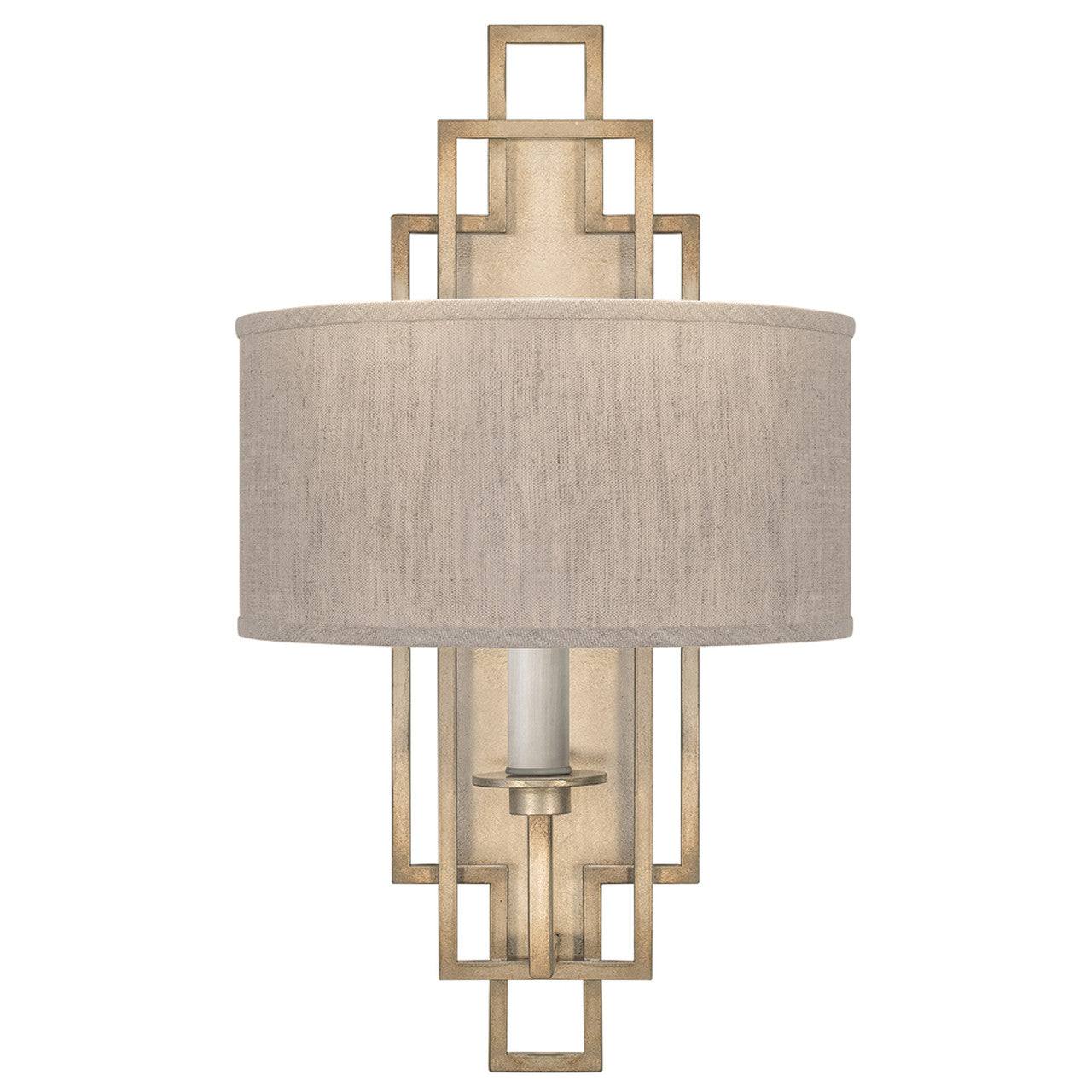 Cienfuegos Wall Sconce, 1-Light, Soft Gold, Textured Natural Greige Fabric Shade, 22"H (889350-31ST KEDQ)