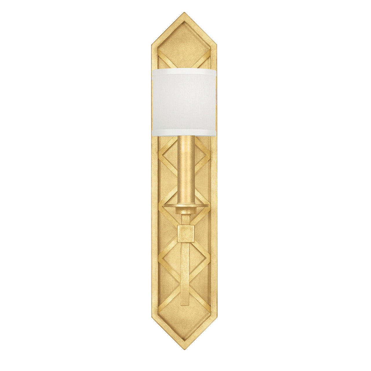 Cienfuegos Wall Sconce, 1-Light, Gold Leaf, White Laminated Shade, 25"H (889550-SF31 NKY5)