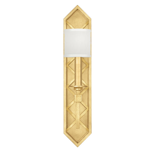 Cienfuegos Wall Sconce, 1-Light, Gold Leaf, White Laminated Shade, 25"H (889550-SF31 NKY5)