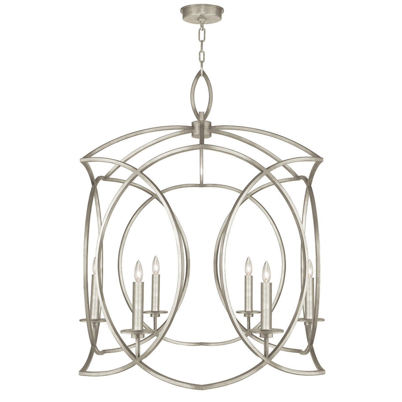 Cienfuegos Chandelier, Round, 6-Light, Silver Leaf, 28.5"W (889840-SF4 NKYA)