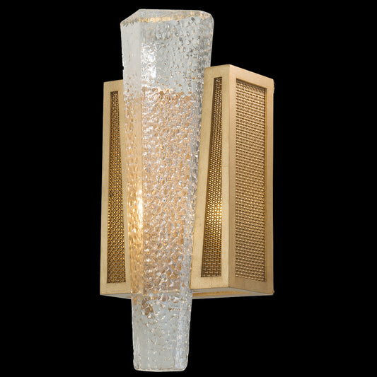 Crownstone Wall Sconce, 1-Light, Gold, Metal Mesh Shade, 15"H (891150-22ST KDG5)