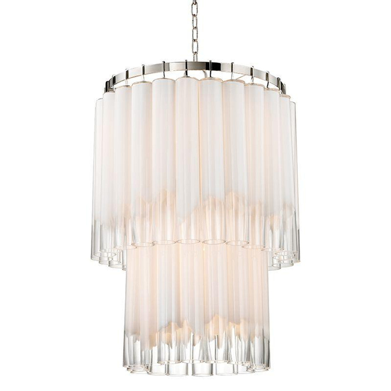 Tyrell Pendant, 9-Light, Polished Nickel, White Shade, 23.75"W (8924-PN A2CXV)