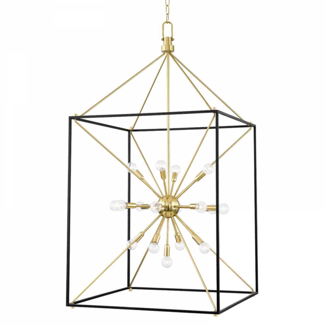 Glendale Chandelier, 25-Light, Aged Brass with Black, 27"W (8927-AGB/BK A8K66)