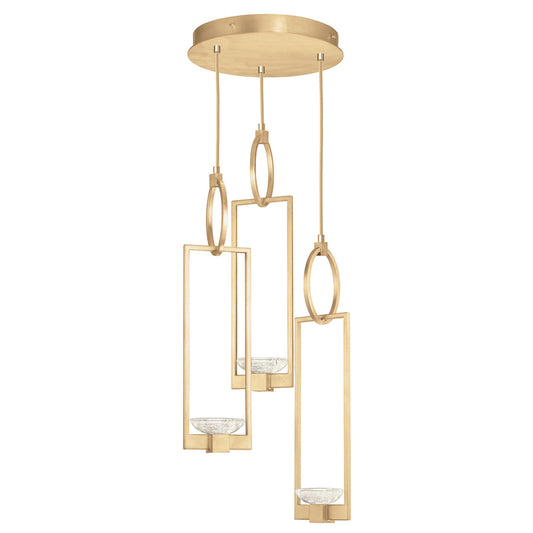 Delphi Pendant, Round, 3-Light, Gold Leaf, 18.75"W (892940-2ST KDFL)