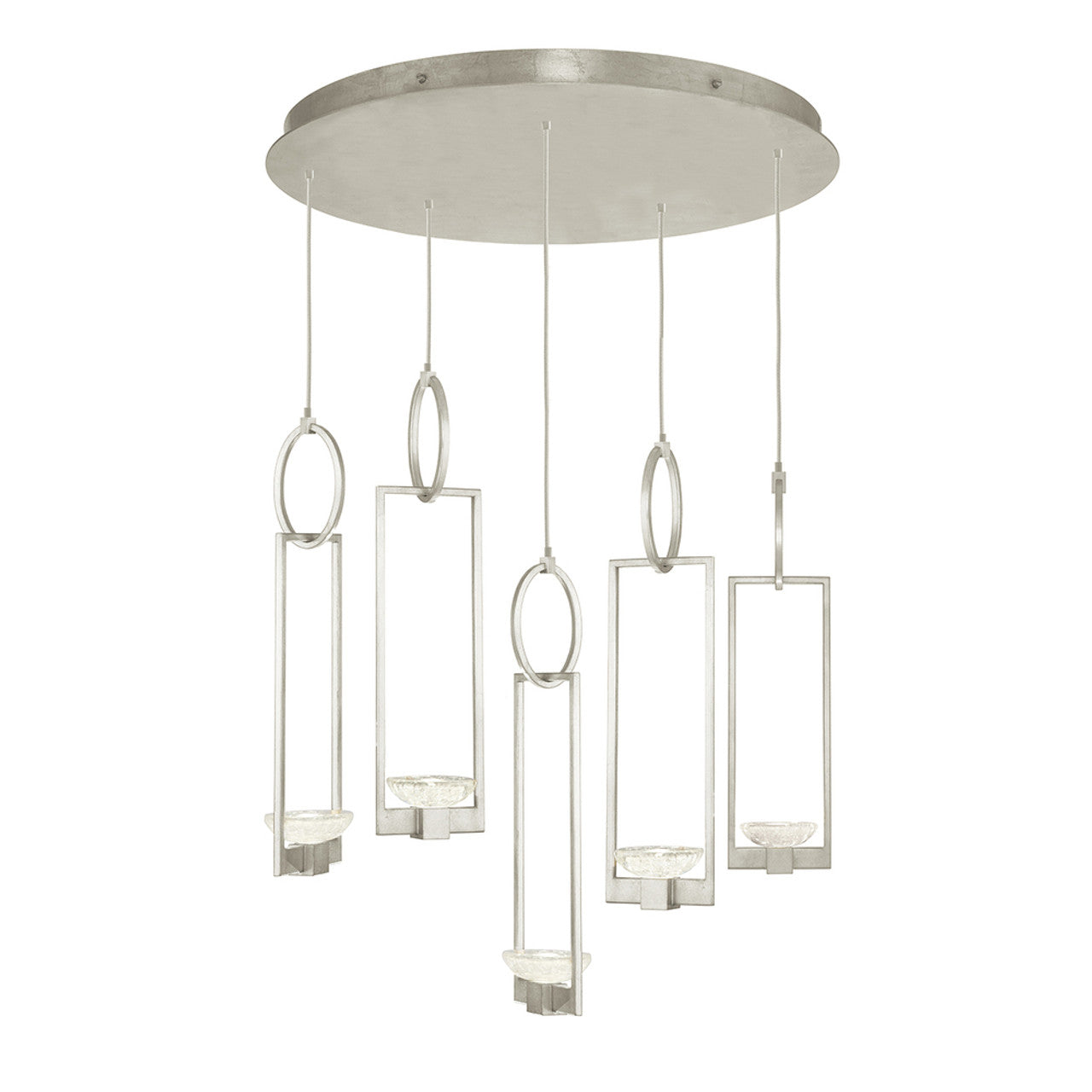 Delphi Pendant, Round, 5-Light, Silver Leaf, 26.5"W (893040-1ST KDFJ)